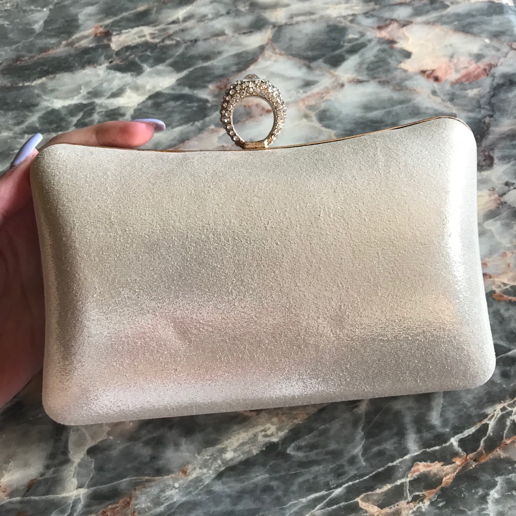Champagne Sparkly Diamond Clutch